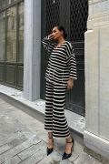 Candy Çizgili Straight Fit Pantolon Takım 9705-015 resmi